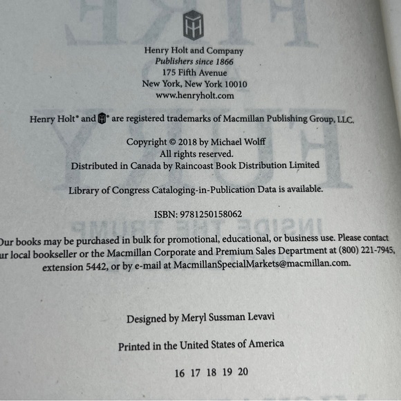 Michael Wolff Hardcover “Fire And Fury: Inside the Trump White House” 2018 - Picture 6 of 10